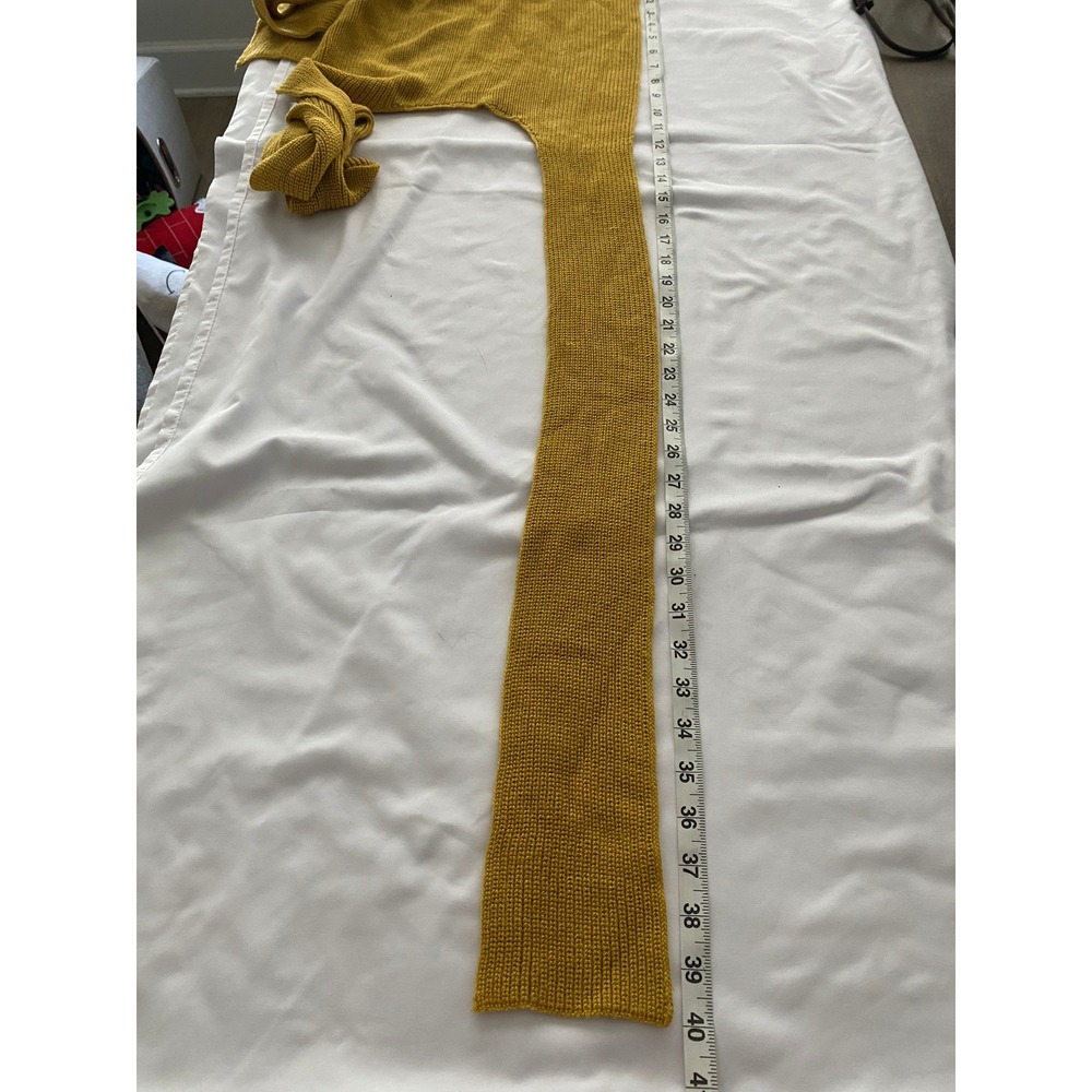 Free People FP Beach Women Ribbed Knit Boho Crop Tank Top Size S Mustard Yellow - Picture 8 of 9